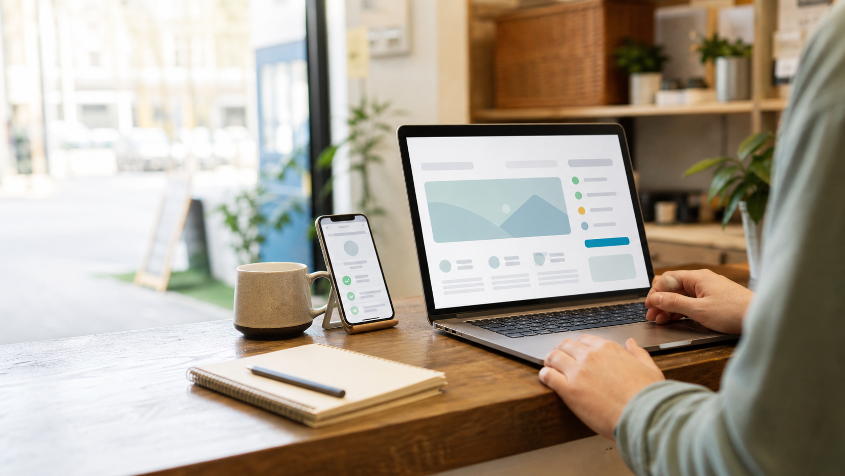 Generated concept scene for a calm small-business website repair service